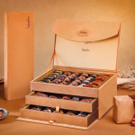 LIWA Deluxe camel leather box three layer